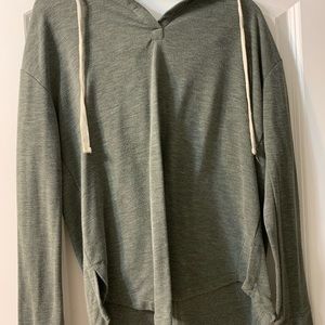Army green hooded long sleeve shirt